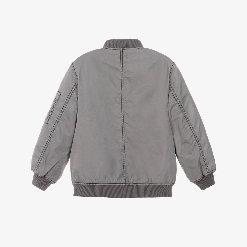 iDO-Boys Grey Bomber Jacket | Childrensalon Outlet