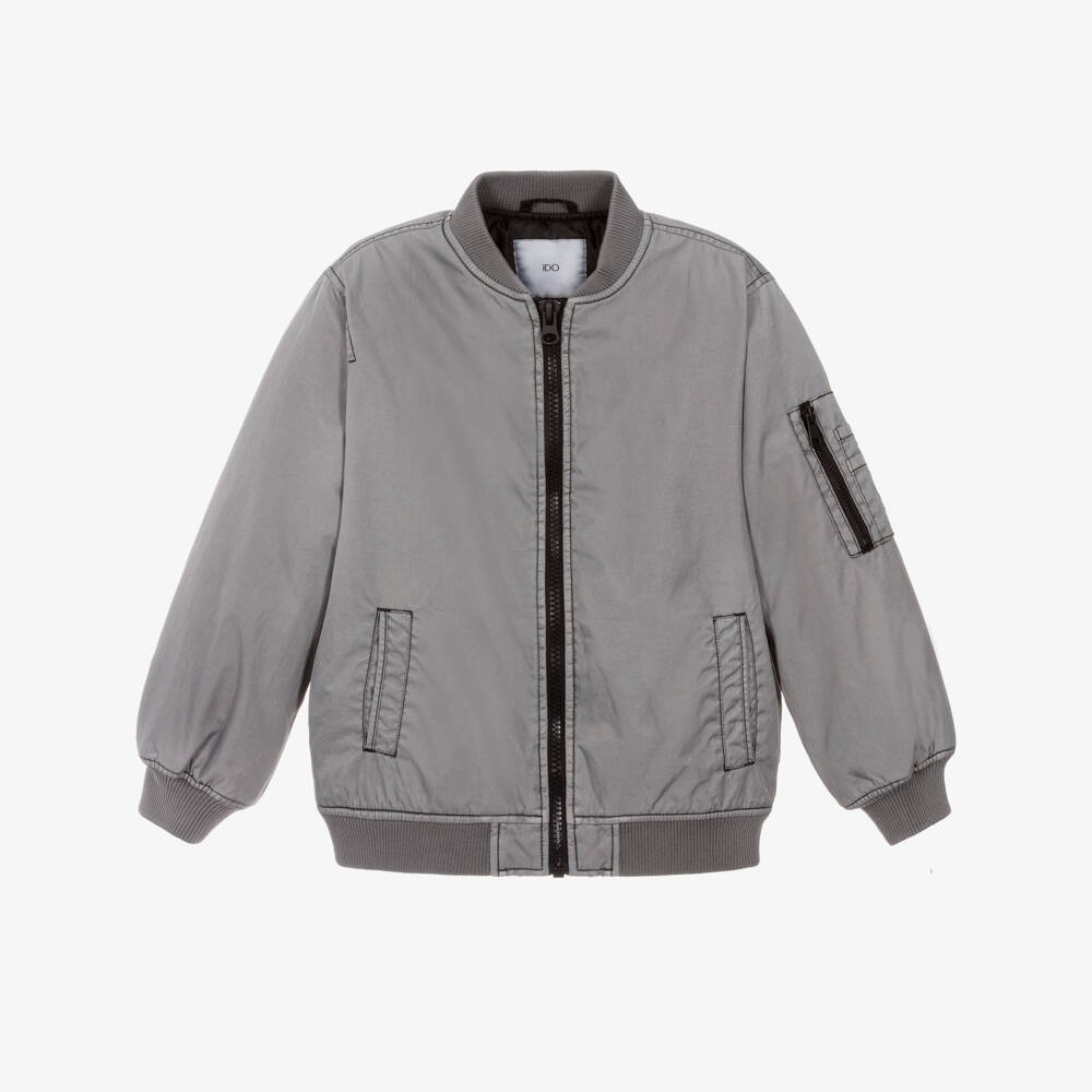 iDO-Boys Grey Bomber Jacket | Childrensalon Outlet