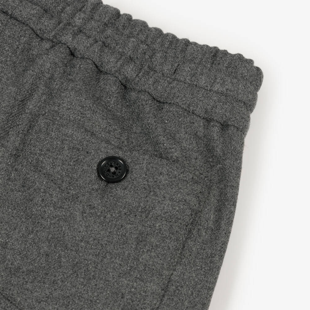 Dolce & Gabbana-Boys Grey Brushed Twill Drawstring Trousers | Childrensalon Outlet