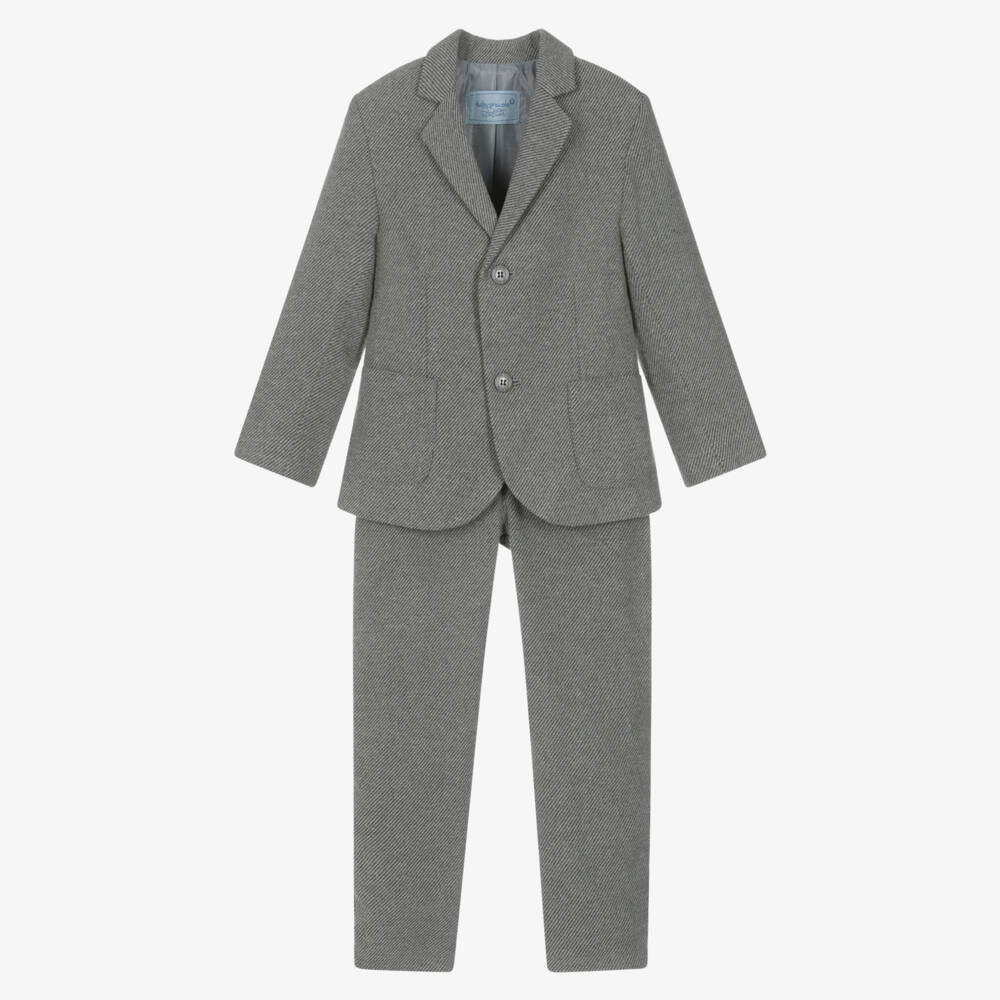 Tutto Piccolo-Boys Grey Cotton Suit | Childrensalon Outlet
