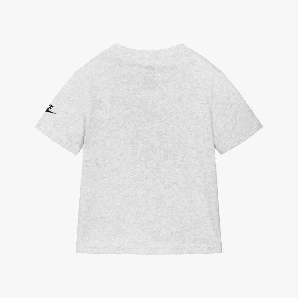 Nike-Boys Grey Cotton Swoosh Logo T-Shirt | Childrensalon Outlet