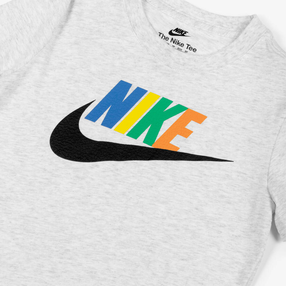 Nike-Boys Grey Cotton Swoosh Logo T-Shirt | Childrensalon Outlet