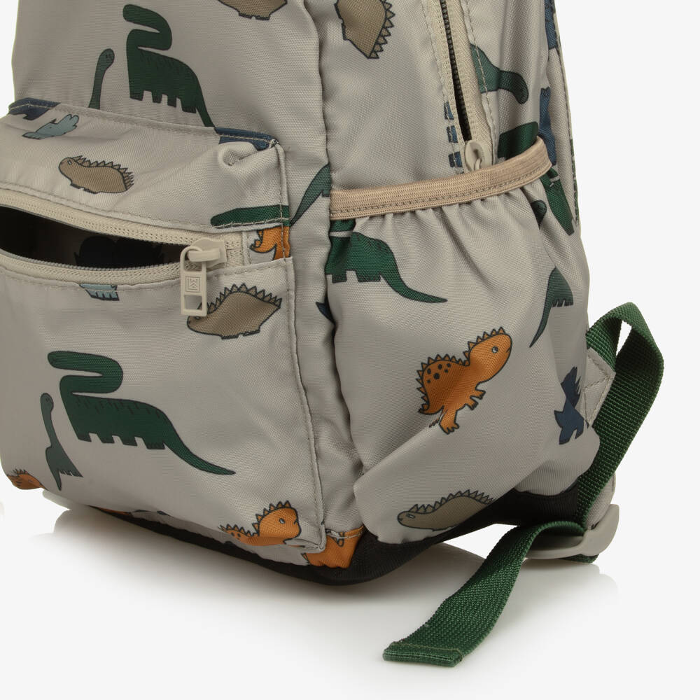 Liewood-Boys Grey Dinosaur Print Backpack (27cm) | Childrensalon Outlet