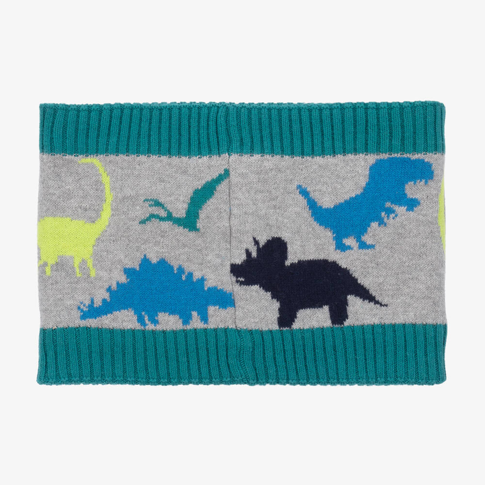 Boboli-Boys Grey Dinosaur Snood | Childrensalon Outlet