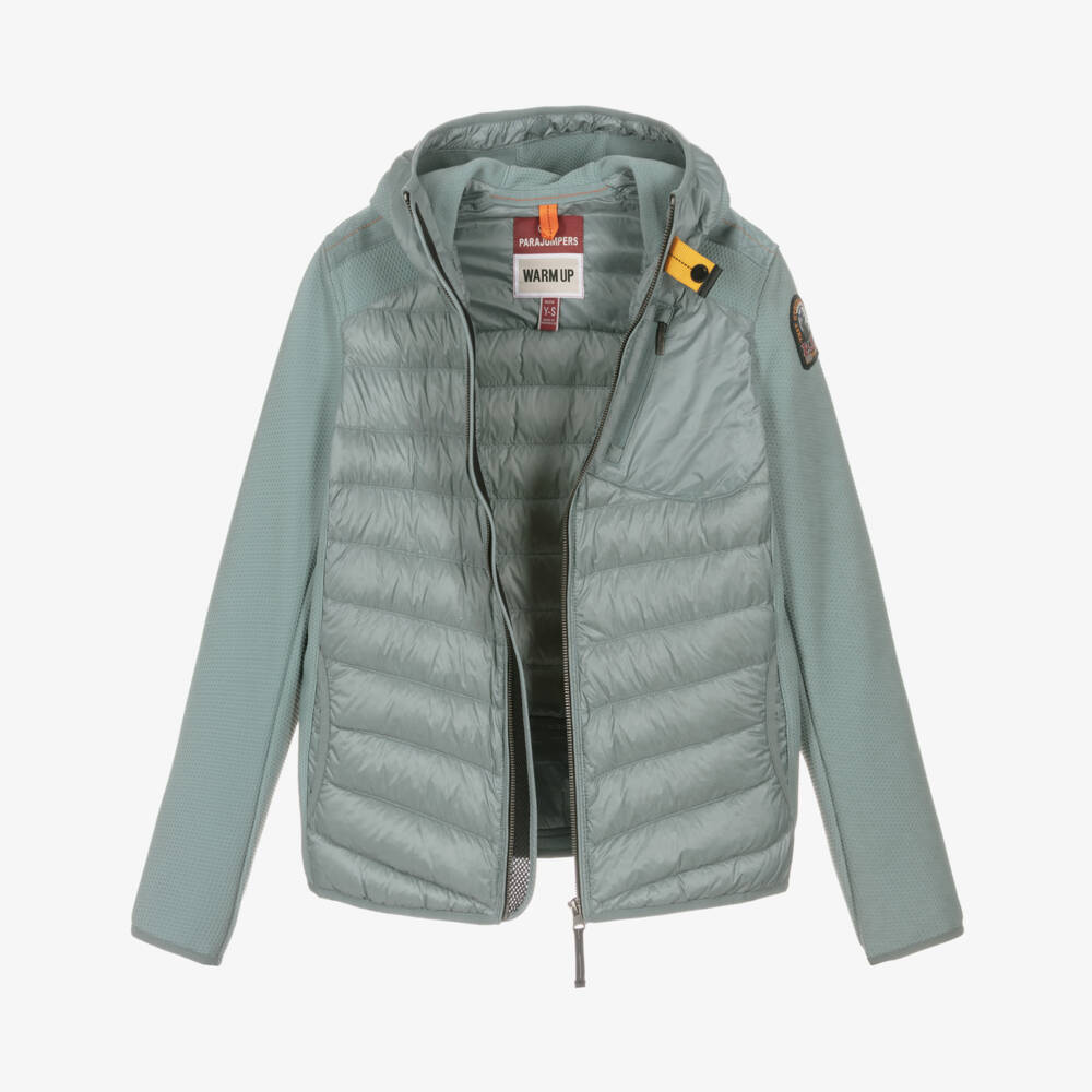 Parajumpers-Boys Grey Down-Filled Hooded Nolan Jacket | Childrensalon Outlet