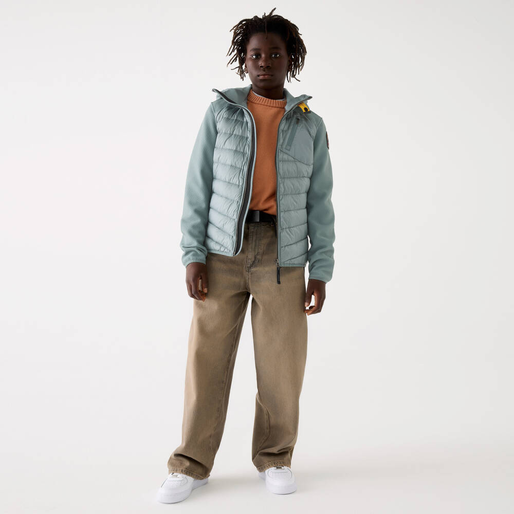 Parajumpers-Boys Grey Down-Filled Hooded Nolan Jacket | Childrensalon Outlet