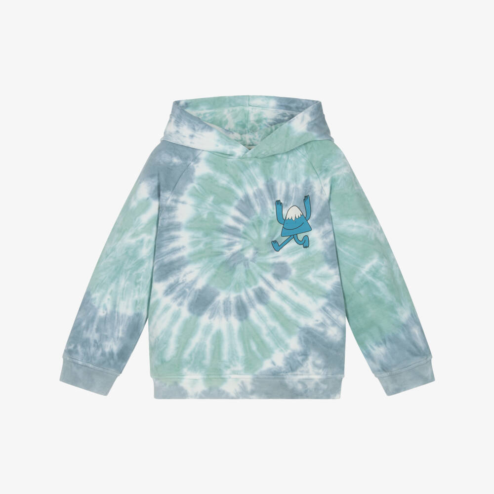 Stella McCartney Kids-Худи из хлопка с зелёным тай-дай для мальчиков | Childrensalon Outlet
