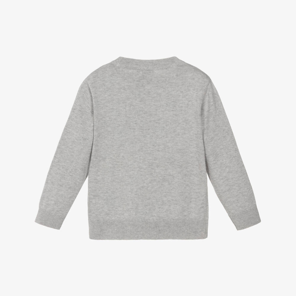 BOSS-Boys Grey Lightweight Knit Sweater | Childrensalon Outlet