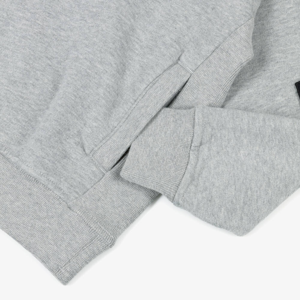 Stone Island Junior-Boys Grey Marl Cotton Hoodie with Logo Badge | Childrensalon Outlet