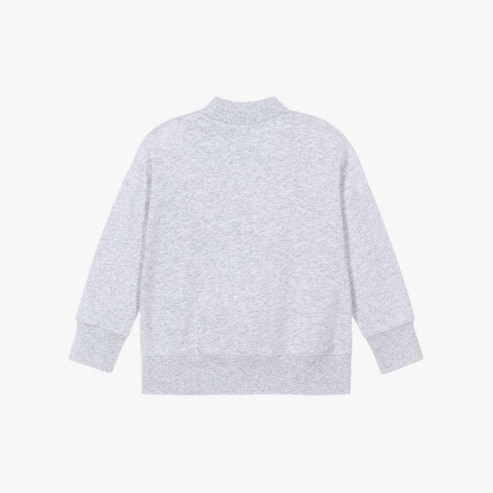 Palm Angels-Boys Grey Marl Cotton Logo Sweatshirt | Childrensalon Outlet