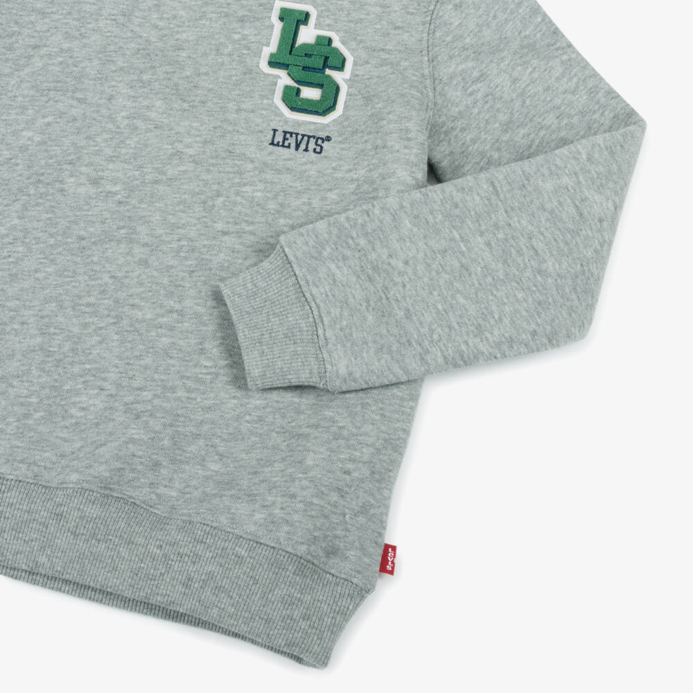 Levi's-Boys Grey Marl Logo Appliqué Sweatshirt | Childrensalon Outlet