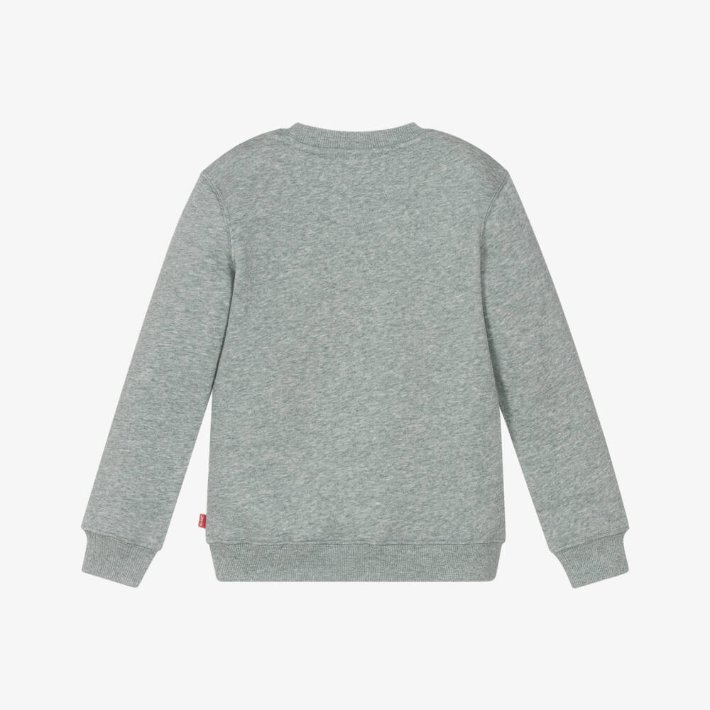 Levi's-Boys Grey Marl Logo Appliqué Sweatshirt | Childrensalon Outlet