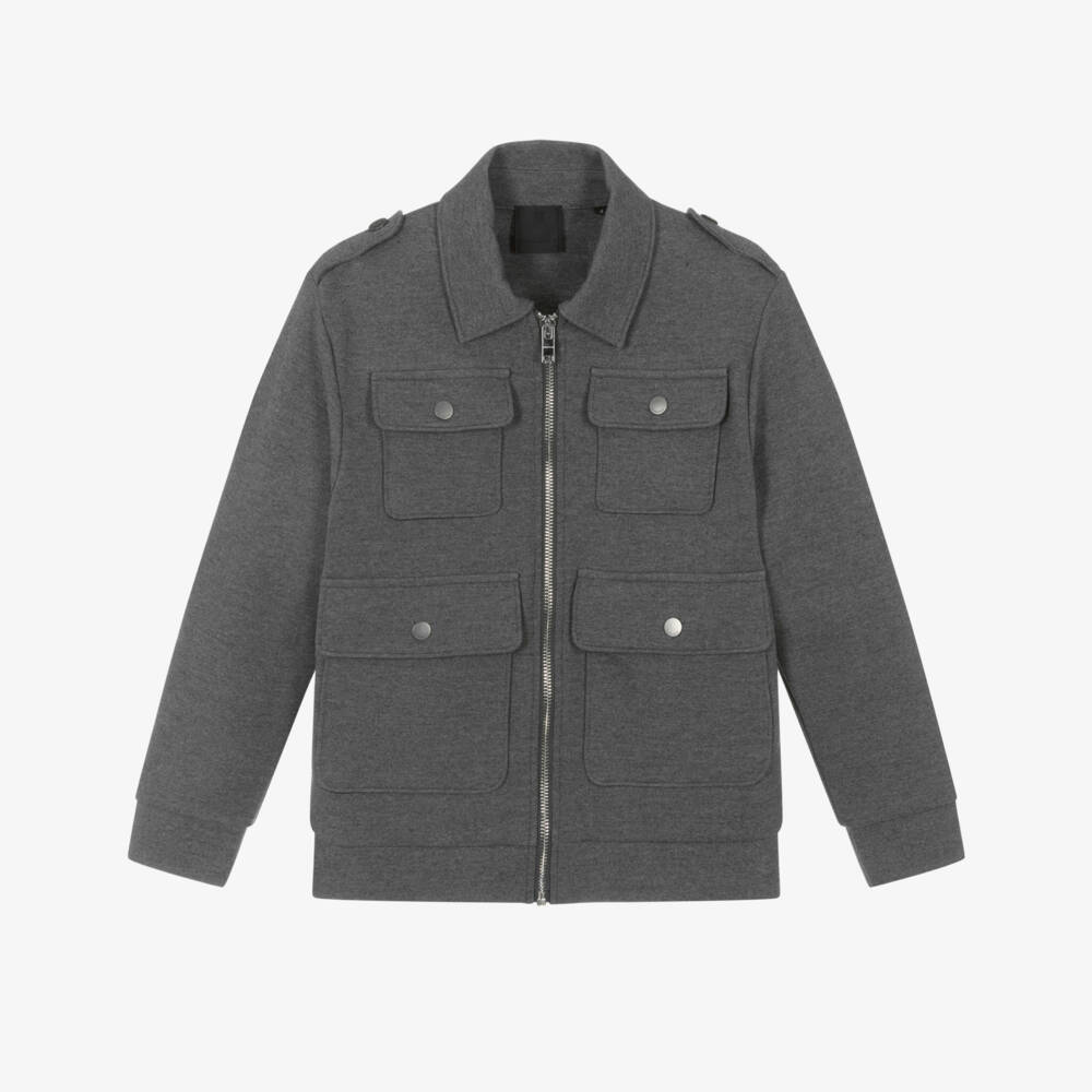 Givenchy-Boys Grey Milano Pocket Jacket | Childrensalon Outlet