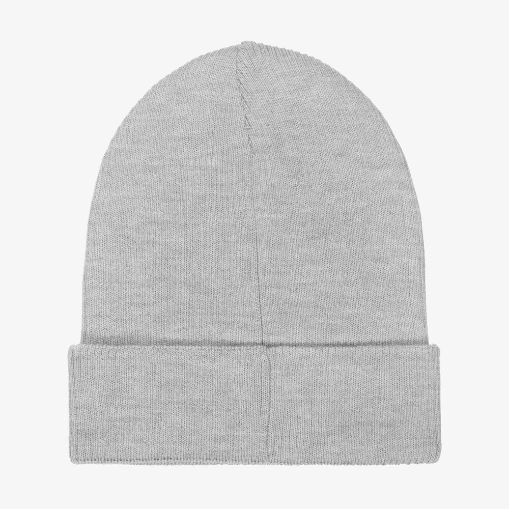 Dolce & Gabbana-Boys Grey Wool Knit Beanie with DG Logo | Childrensalon Outlet
