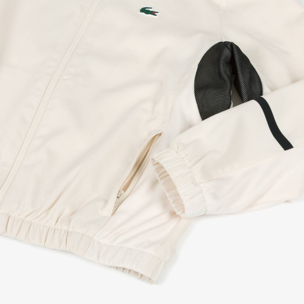 Lacoste-Boys Ivory & Black Logo Print Tracksuit | Childrensalon Outlet
