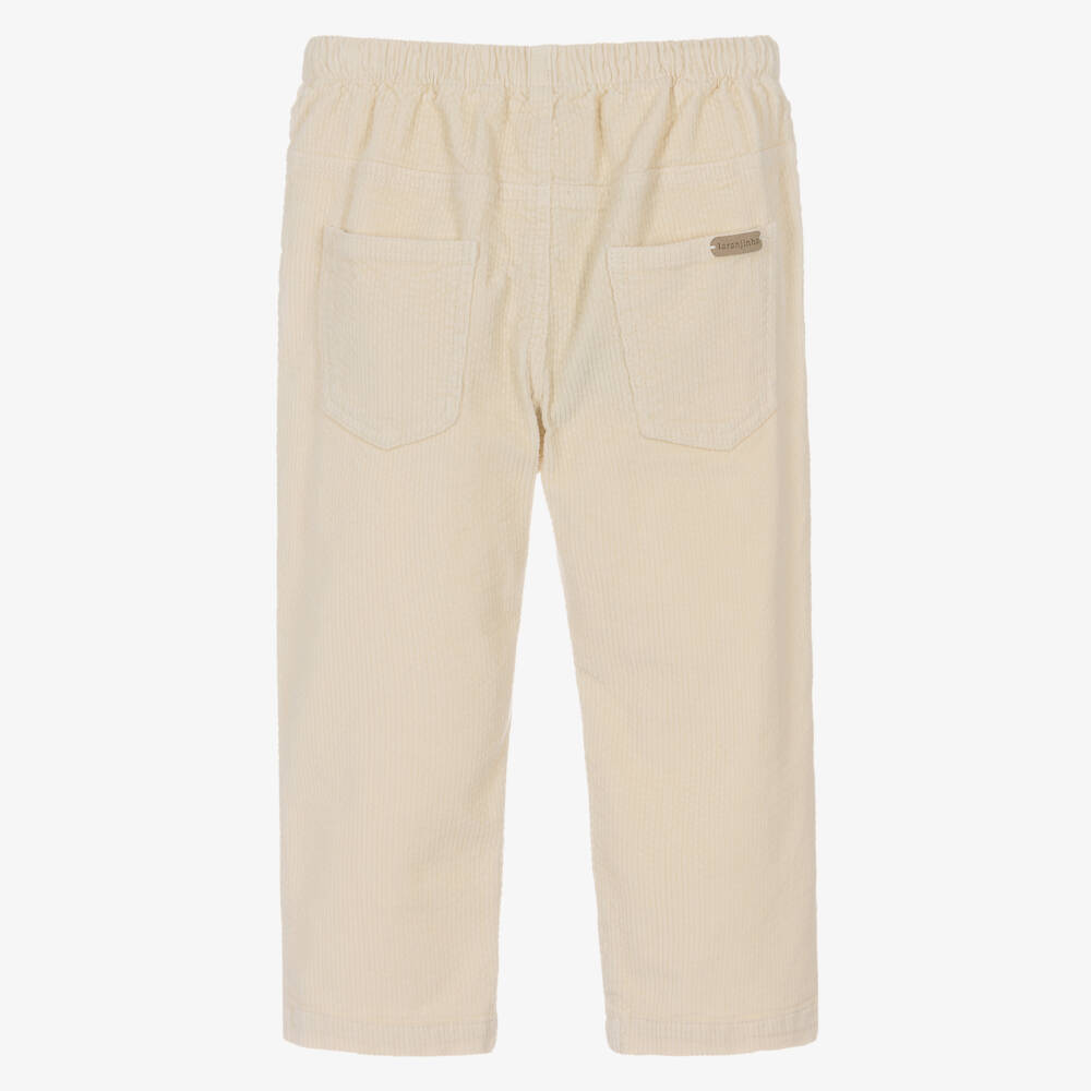 Laranjinha-Boys Ivory Cotton Corduroy Trousers | Childrensalon Outlet