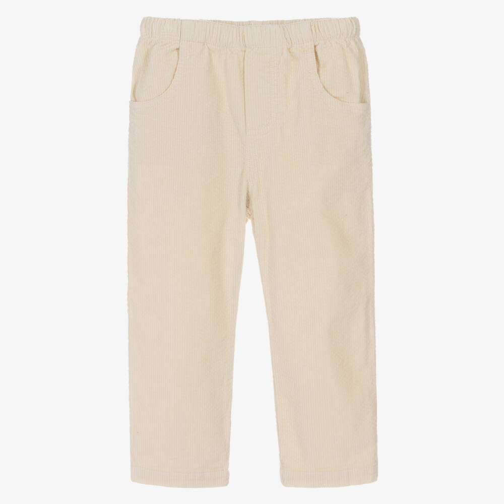 Laranjinha-Boys Ivory Cotton Corduroy Trousers | Childrensalon Outlet