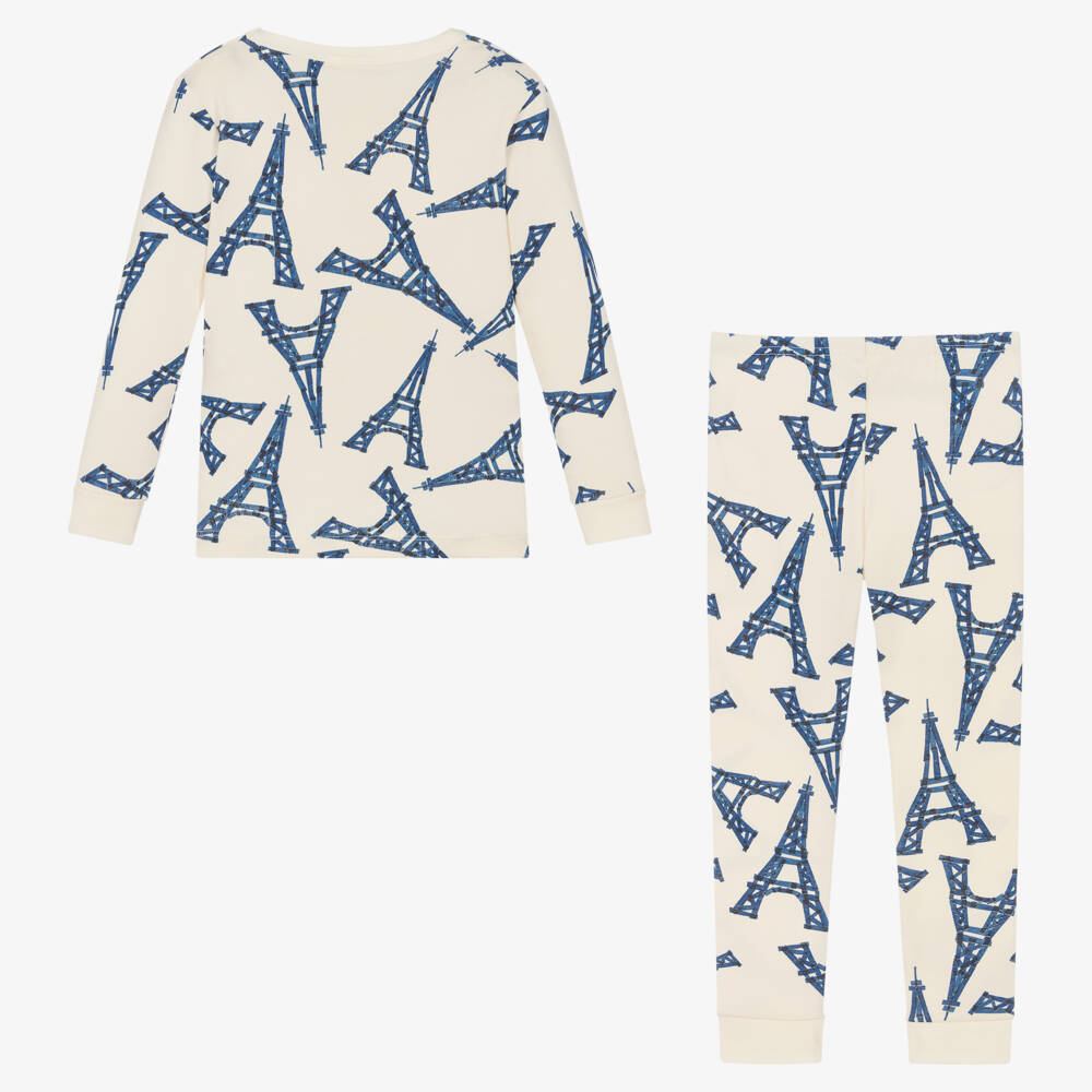 Petit Bateau-Boys Ivory Cotton Eiffel Tower Pyjamas | Childrensalon Outlet
