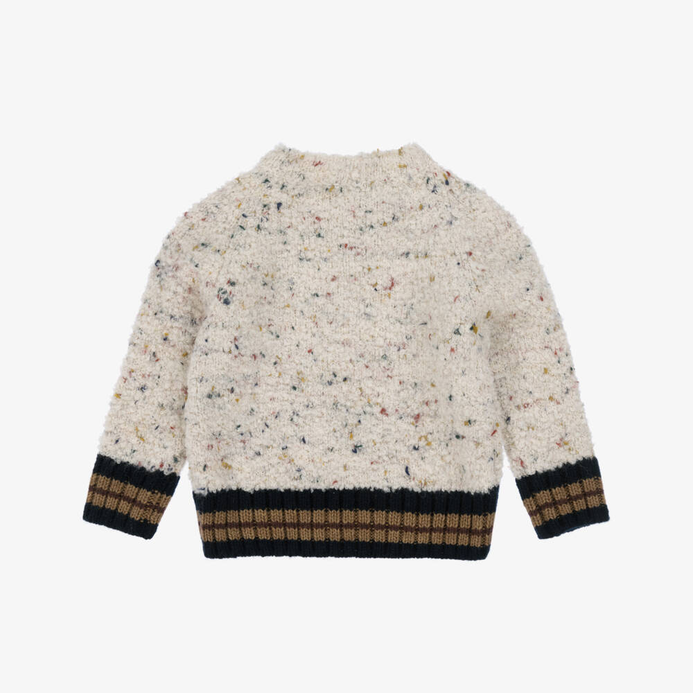 1 + in the family-Boys Ivory Flecked Bouclé Knit Jumper | Childrensalon Outlet