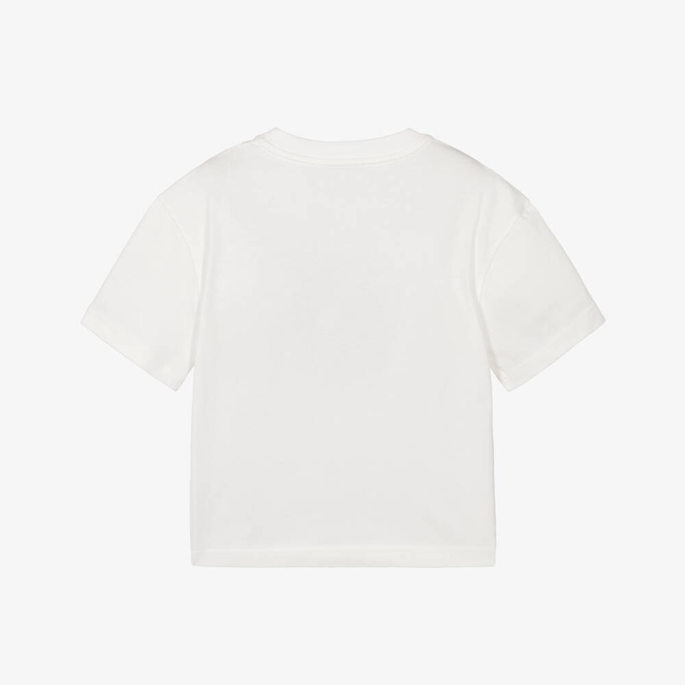 Lanvin-Boys Ivory Organic Cotton Crew Neck T-Shirt | Childrensalon Outlet