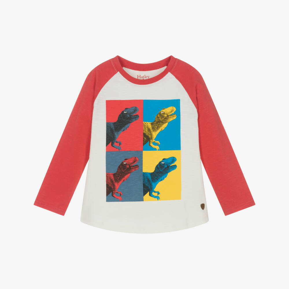 Hatley-Красный хлопковый топ с динозавром для мальчиков | Childrensalon Outlet