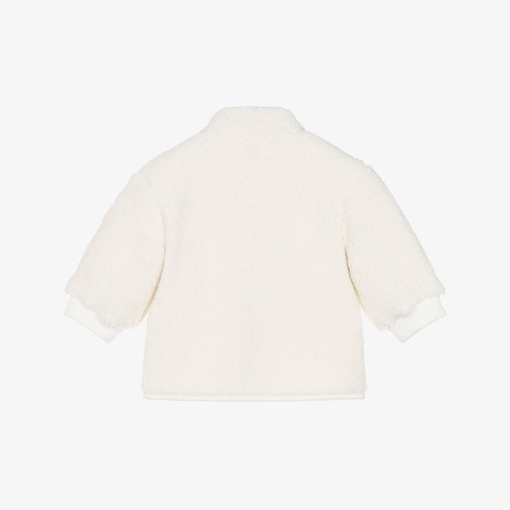 Petit Bateau-Boys Ivory Sherpa Fleece Jacket | Childrensalon Outlet