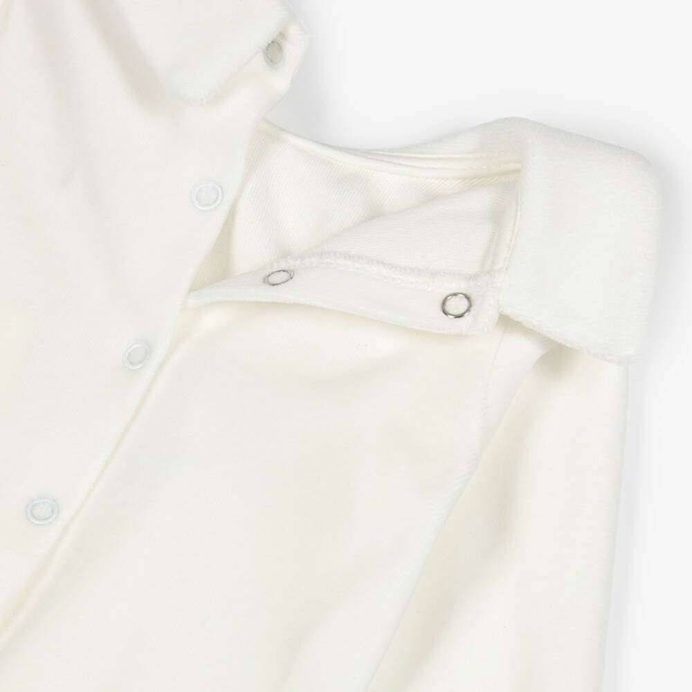 Jamiks-Boys Ivory Velour Rocking Horse 2 Piece Babygrow | Childrensalon Outlet