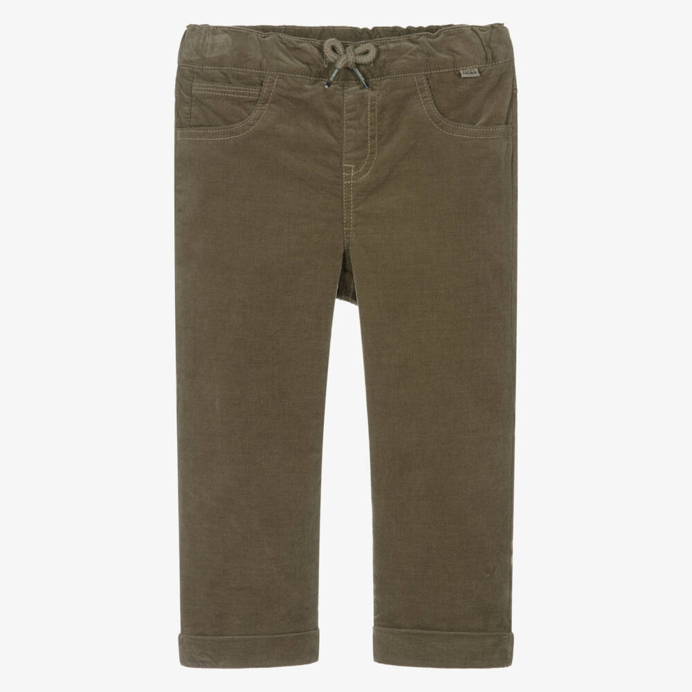 NAME IT-Boys Khaki Green Needlecord Trousers | Childrensalon Outlet