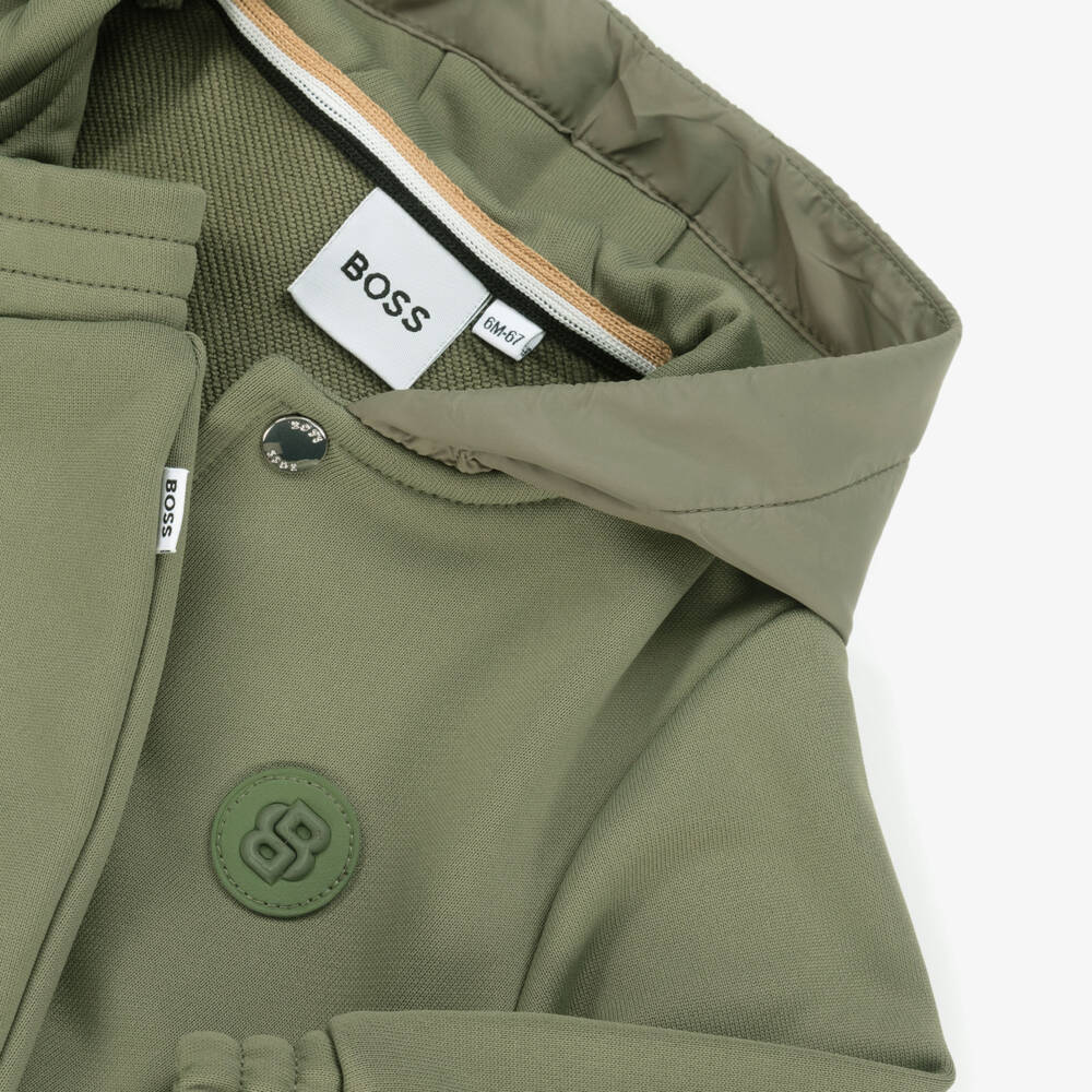 BOSS-Boys Khaki Green Tracksuit | Childrensalon Outlet