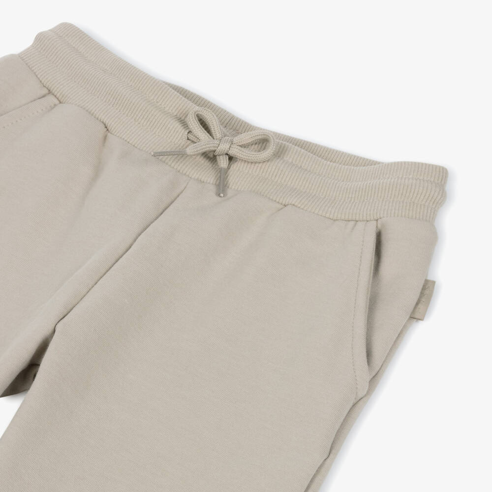 Mayoral-Boys Light Beige Cotton Jersey Joggers | Childrensalon Outlet