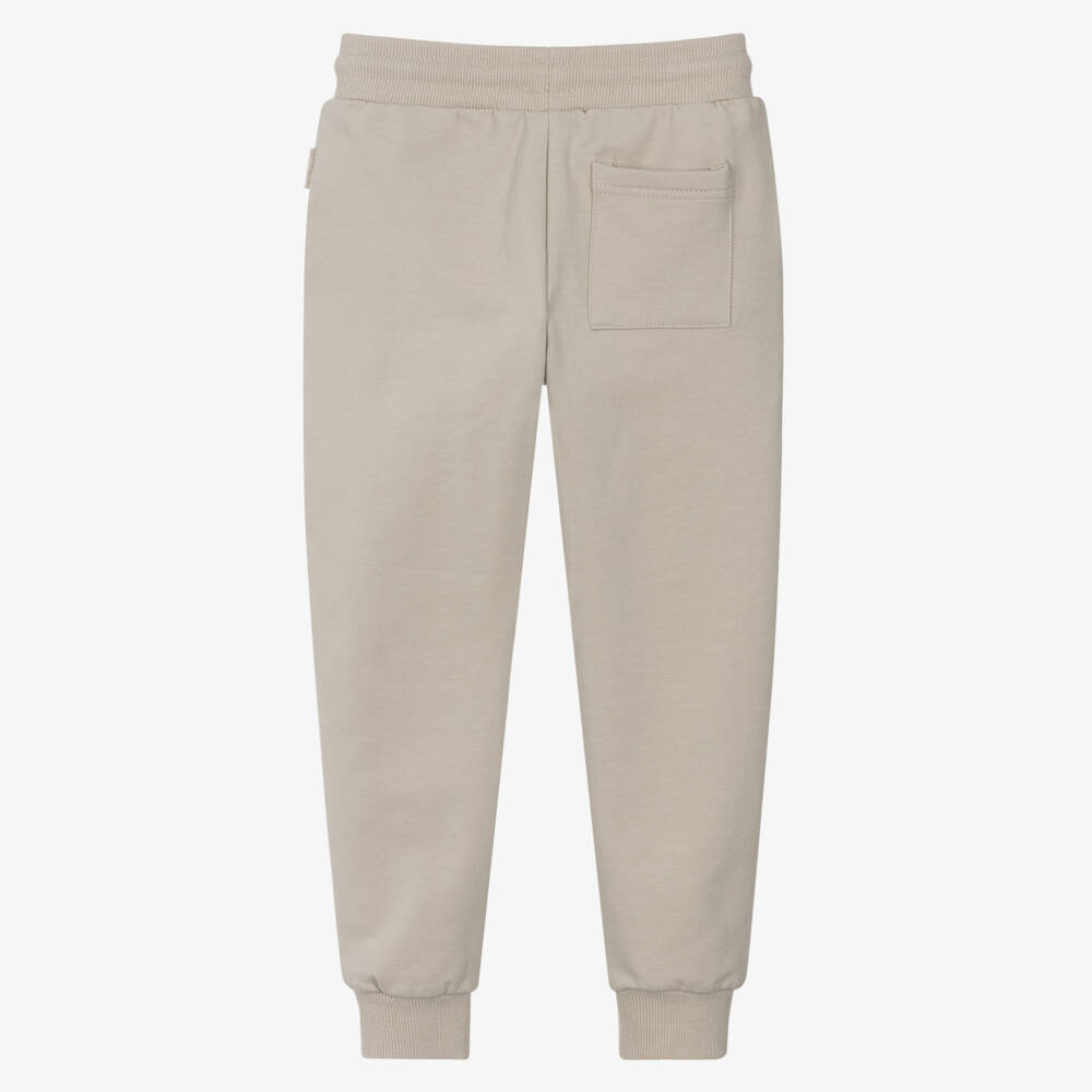 Mayoral-Boys Light Beige Cotton Jersey Joggers | Childrensalon Outlet