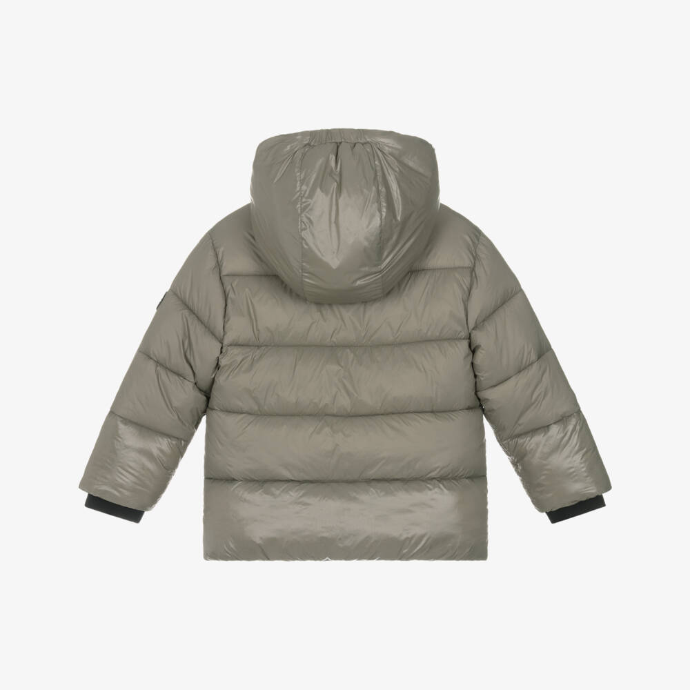 Mayoral-Boys Light Khaki Green Puffer Jacket | Childrensalon Outlet