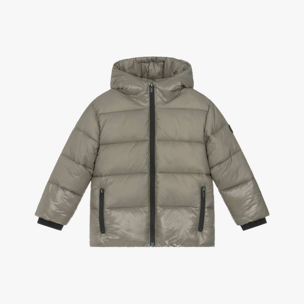 Mayoral-Boys Light Khaki Green Puffer Jacket | Childrensalon Outlet