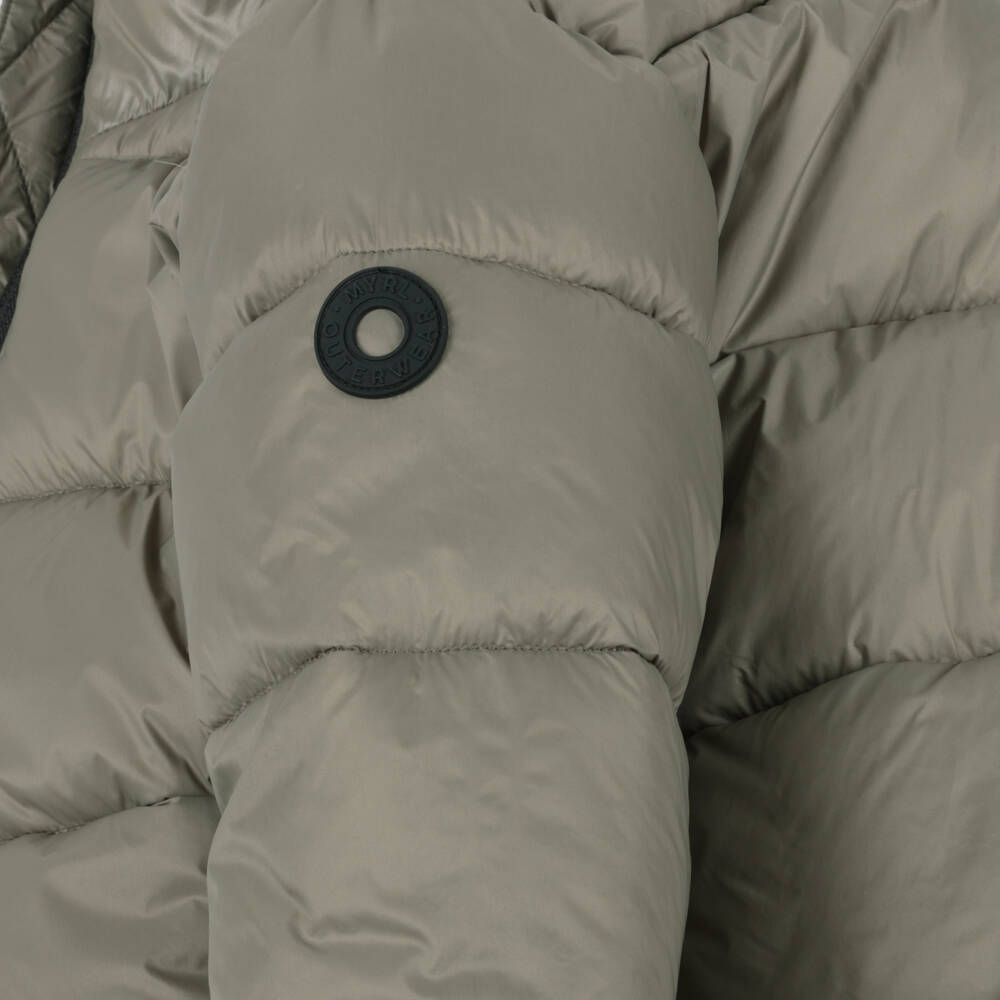 Mayoral-Boys Light Khaki Green Puffer Jacket | Childrensalon Outlet