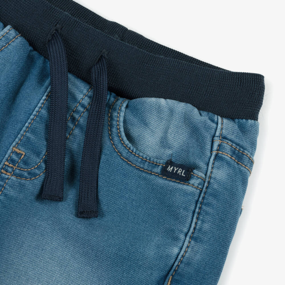 Mayoral-Boys Mid-Blue Denim Jogger-Style Jeans | Childrensalon Outlet