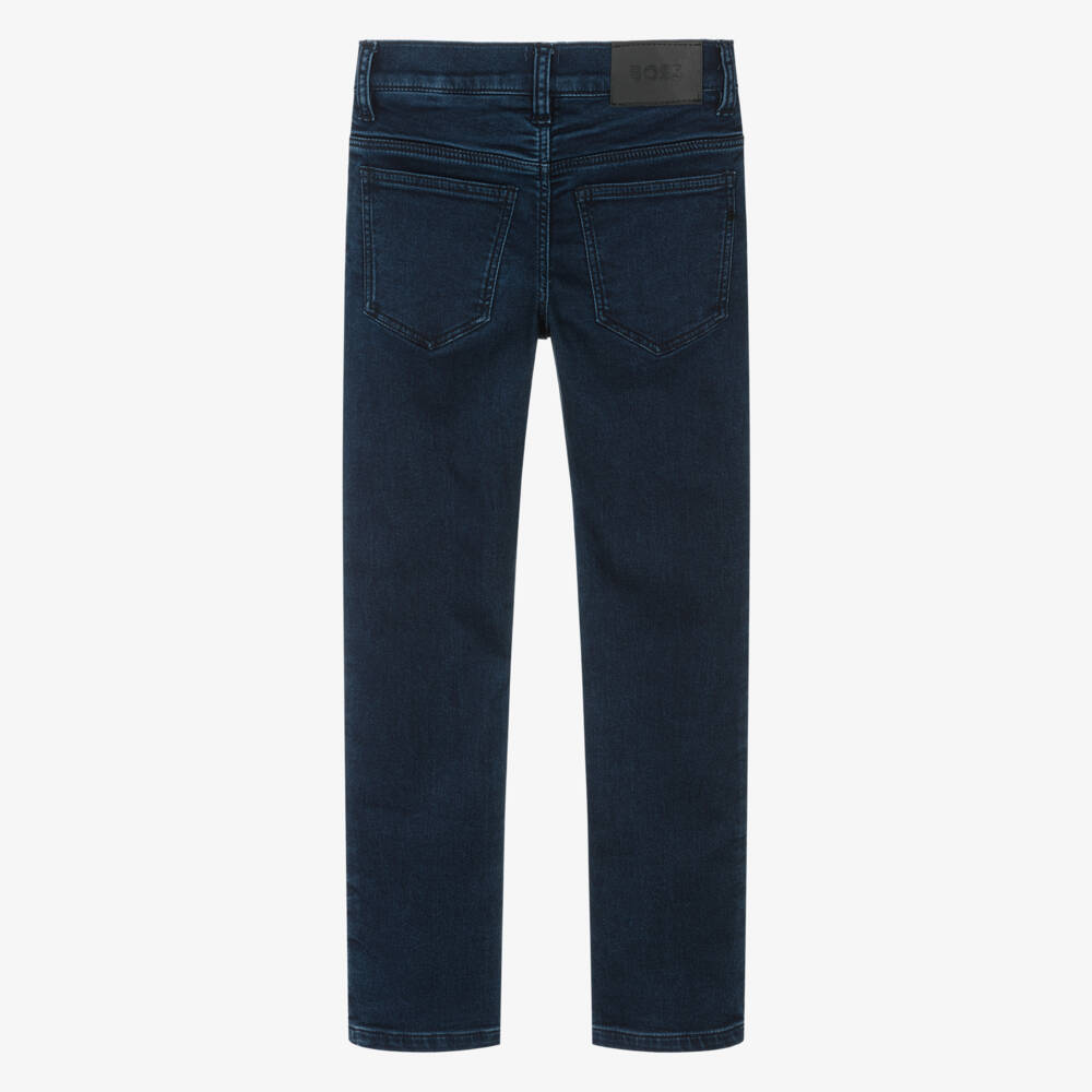 BOSS-Boys Mid-Blue Slim Fit Denim Jeans | Childrensalon Outlet