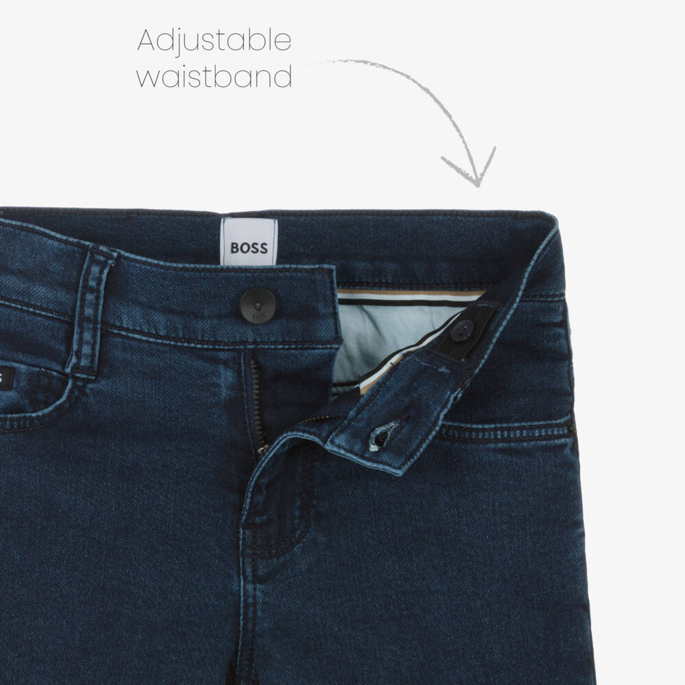 BOSS-Boys Mid-Blue Slim Fit Denim Jeans | Childrensalon Outlet