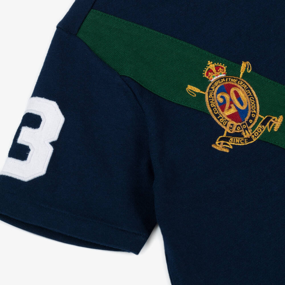 Ralph Lauren-Boys Navy Blue Big Pony 20th Anniversary T-Shirt | Childrensalon Outlet