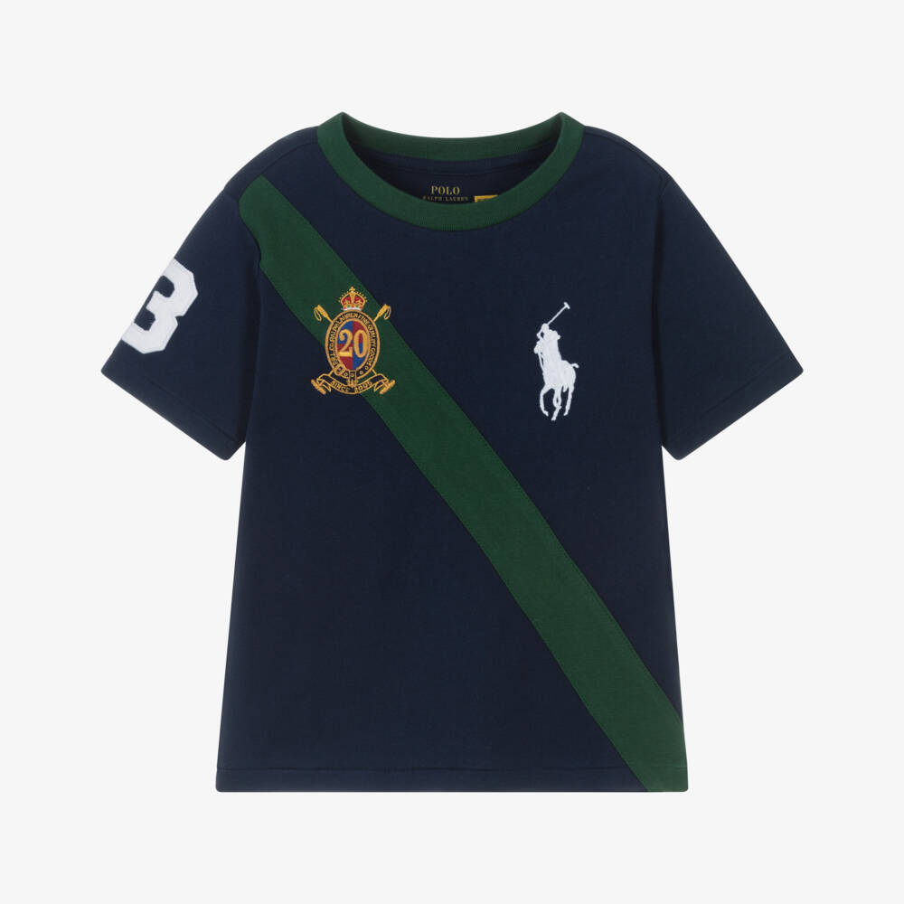 Ralph Lauren-Boys Navy Blue Big Pony 20th Anniversary T-Shirt | Childrensalon Outlet