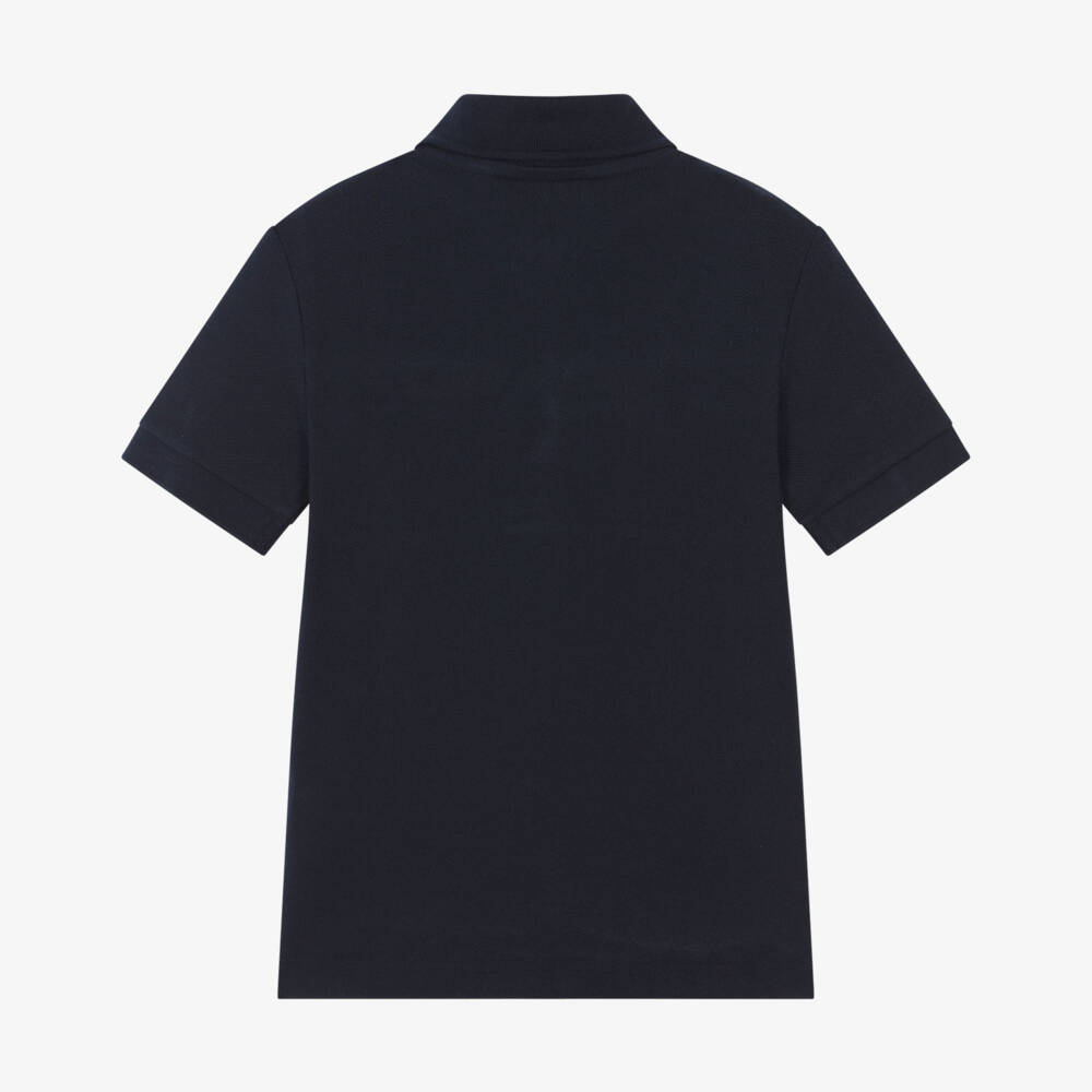 Lacoste-Boys Navy Blue Colourblock Cotton Piqué Polo Shirt | Childrensalon Outlet