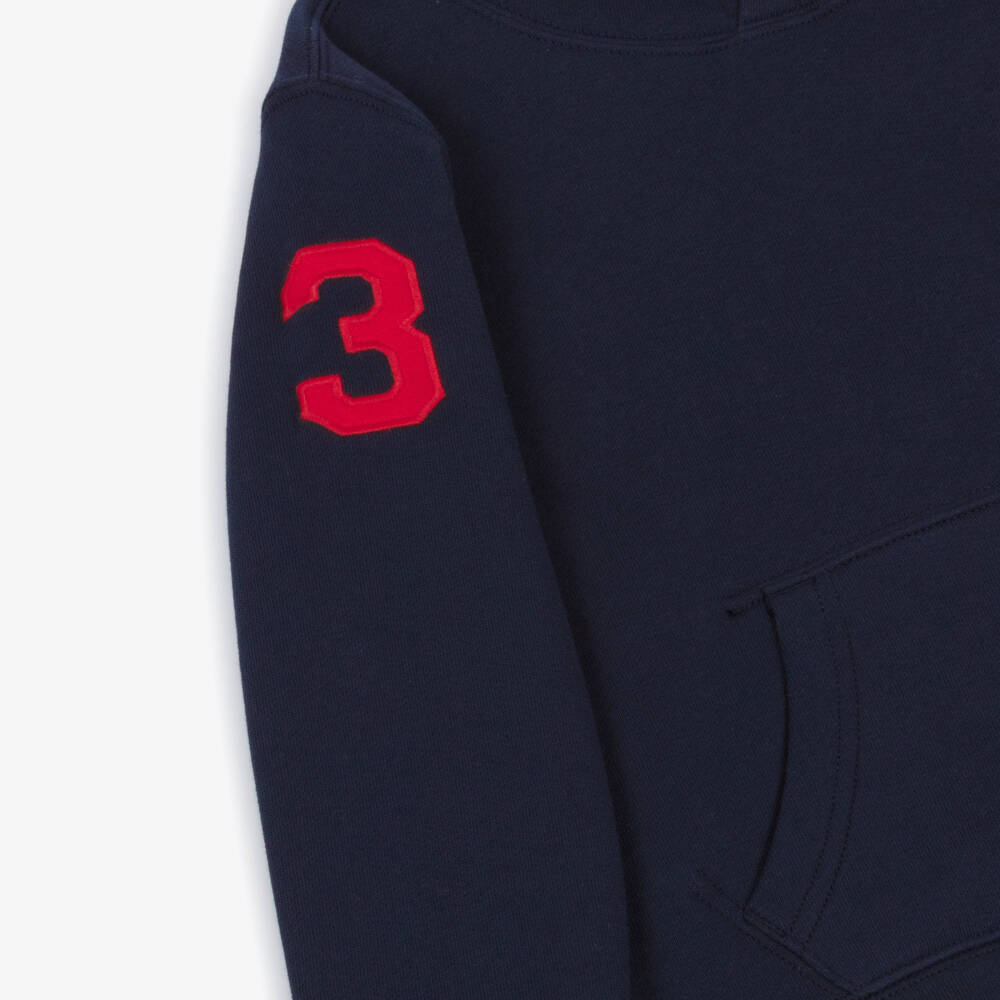 Ralph Lauren-Boys Navy Blue Cotton Big Pony Logo Hoodie | Childrensalon Outlet