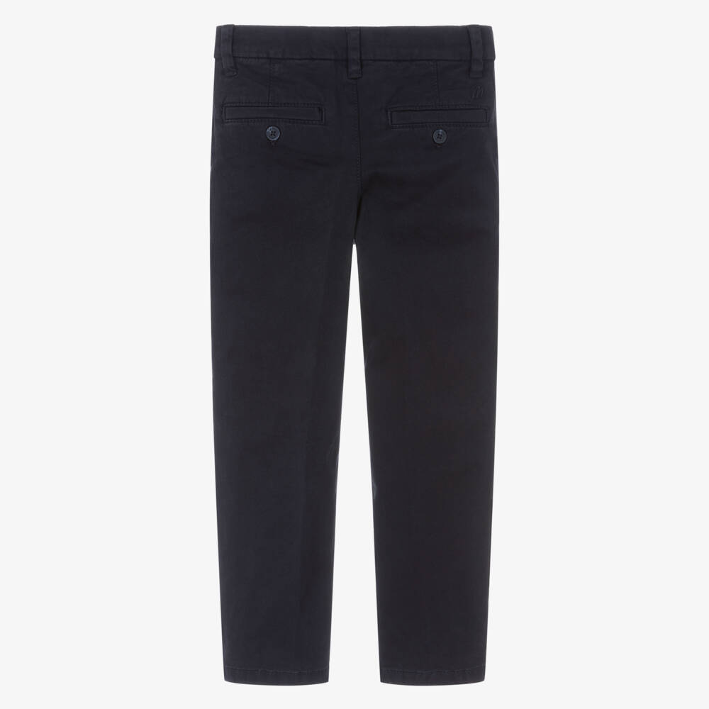 Mayoral-Boys Navy Blue Cotton Chino Trousers | Childrensalon Outlet