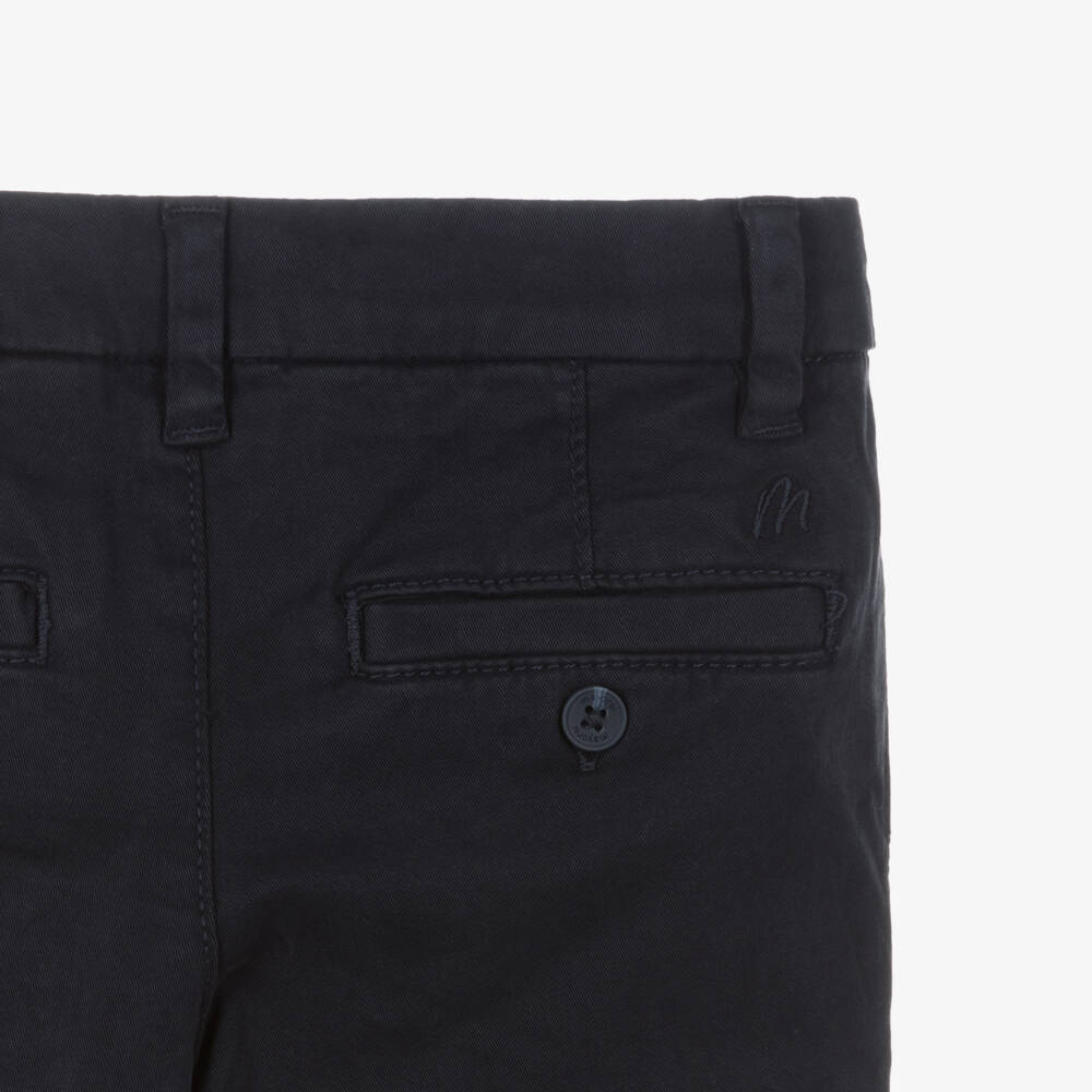 Mayoral-Boys Navy Blue Cotton Chino Trousers | Childrensalon Outlet