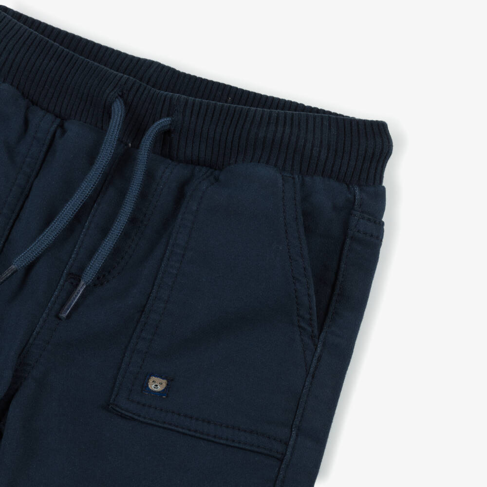 Mayoral-Boys Navy Blue Cotton Cuffed Trousers | Childrensalon Outlet