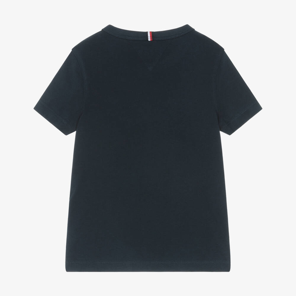 Tommy Hilfiger-تيشيرت قطني أزرق للأولاد بشعار | Childrensalon Outlet