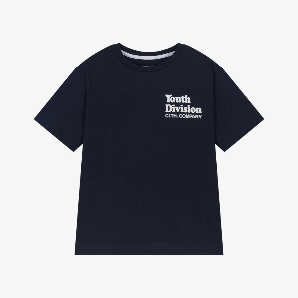 NAME IT-Boys Navy Blue Cotton Youth Division T-Shirt | Childrensalon Outlet