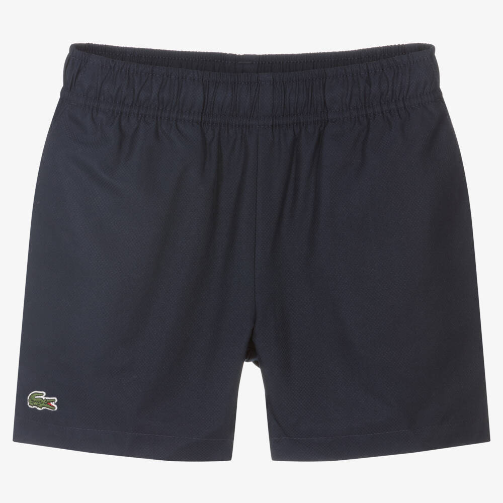 Lacoste-Boys Navy Blue Crocodile Sports Shorts | Childrensalon Outlet