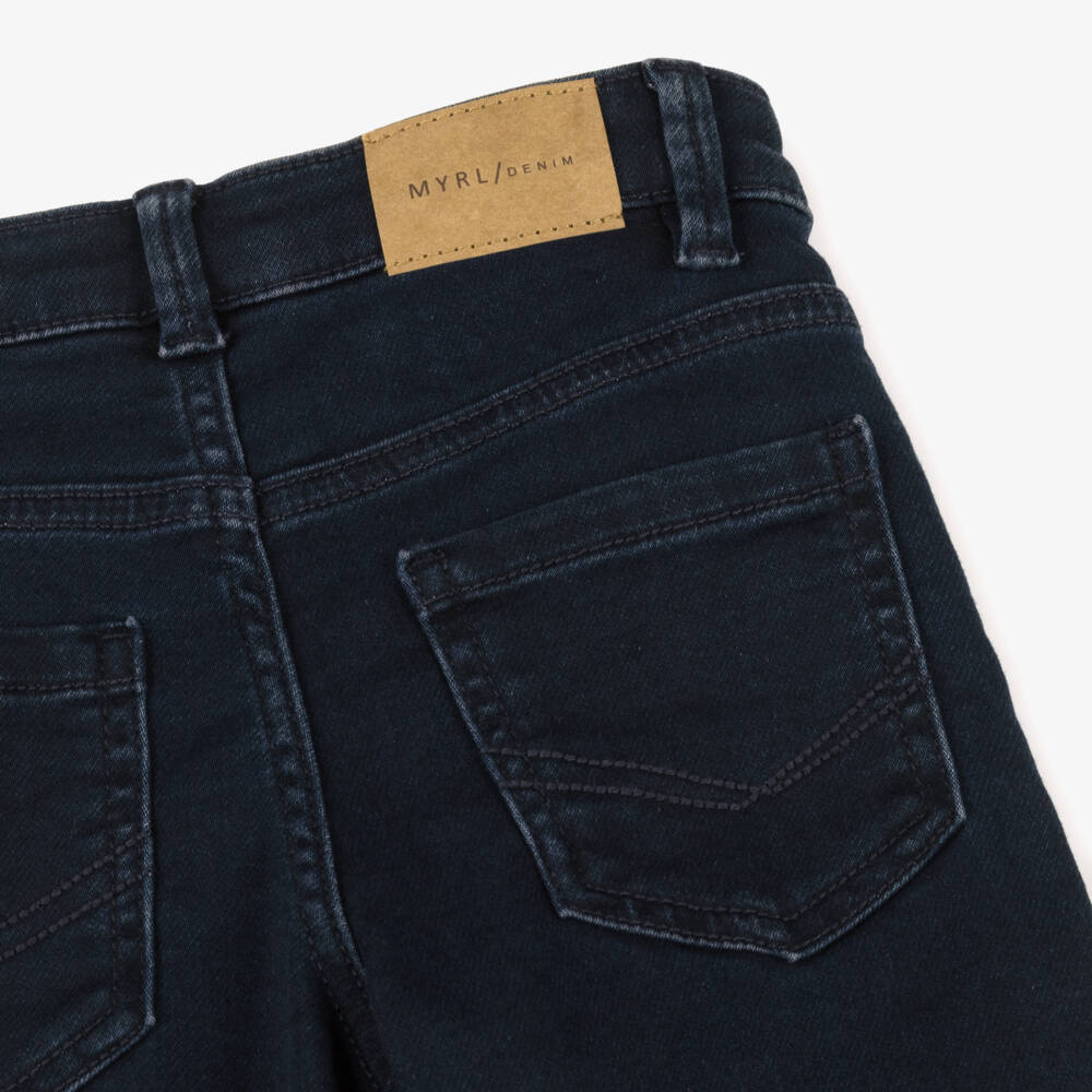 Mayoral-Boys Navy Blue Denim Slim Fit Jeans | Childrensalon Outlet