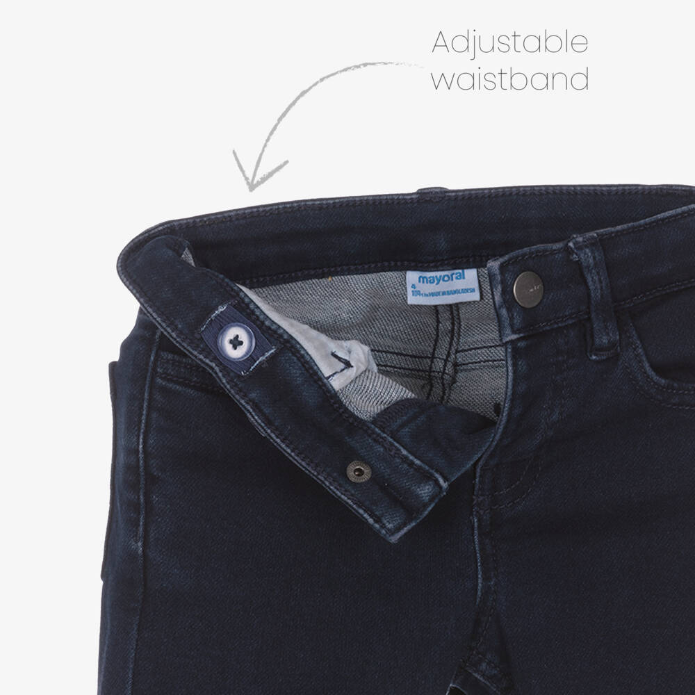 Mayoral-Boys Navy Blue Denim Slim Fit Jeans | Childrensalon Outlet