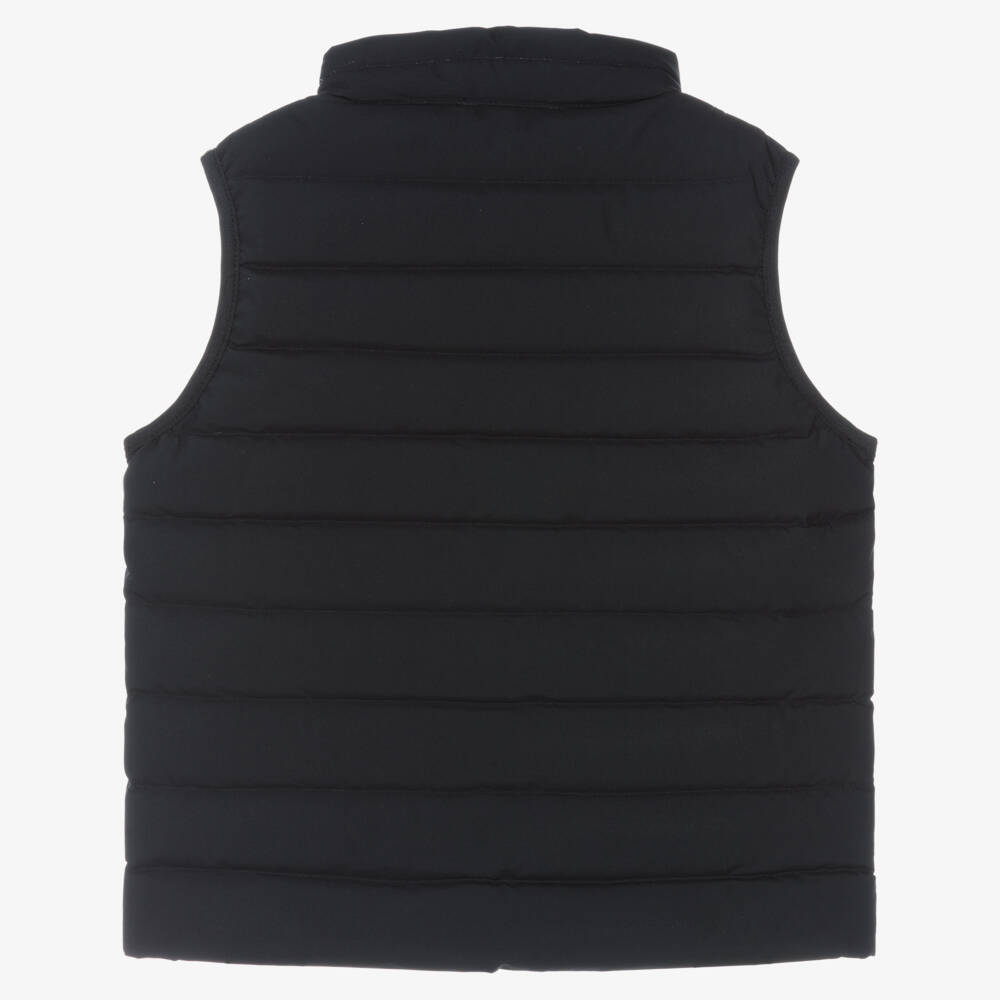 Emporio Armani-Boys Navy Blue Down Padded Eagle Gilet | Childrensalon Outlet